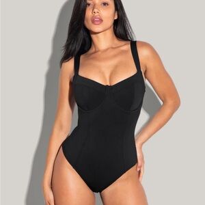 Sophisticated Black Women's One-Piece Swimsuit
